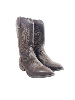 Rampage Womens Size 9 Wamblee Brown Western Cowboy Boots Faux Leather